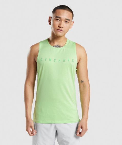 Camiseta Tirantes Gymshark Deporte Stripe Hombre Verde Menta | ES2876-SA