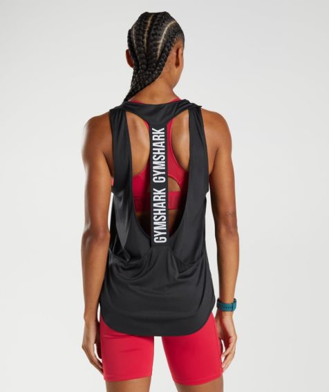 Camiseta Tirantes Gymshark Entrenamiento Brandmark Mujer Negras | ES7962-IZ