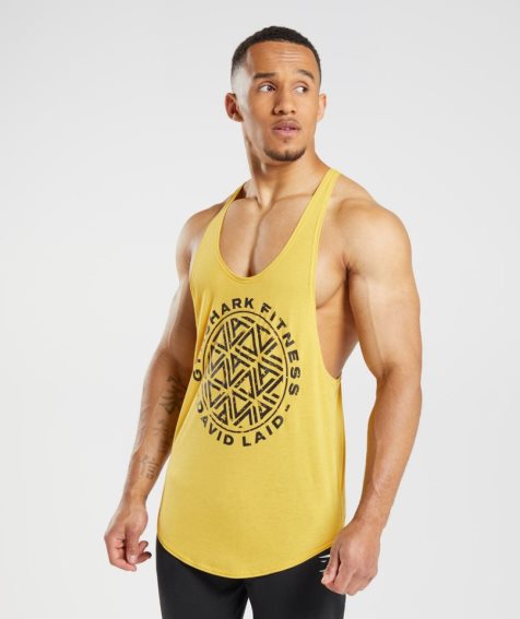 Camiseta Tirantes Gymshark GS x David Laid Stringer Hombre Amarillo | ES2394-VU