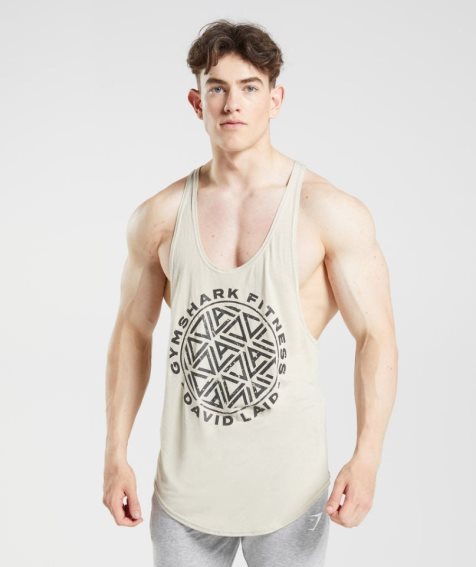 Camiseta Tirantes Gymshark GS x David Laid Stringer Hombre Beige | ES9245-EI