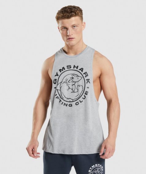 Camiseta Tirantes Gymshark Legacy Drop Arm Hombre Gris Claro | ES3706-VR