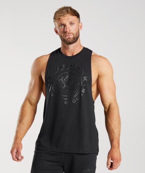 Camiseta Tirantes Gymshark Legacy Drop Arm Hombre Negras | ES5267-JA