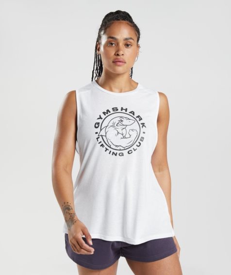 Camiseta Tirantes Gymshark Legacy Mujer Blancas | ES8257-SG