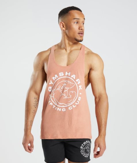 Camiseta Tirantes Gymshark Legacy Stringer Hombre Rosas | ES7053-NP