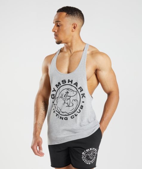 Camiseta Tirantes Gymshark Legacy Stringer Hombre Gris Claro | ES7849-FJ