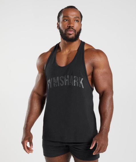 Camiseta Tirantes Gymshark Power Stringer Hombre Negras | ES4129-HM