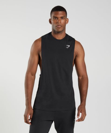 Camiseta Tirantes Gymshark React Drop Arm Hombre Negras | ES1472-SA