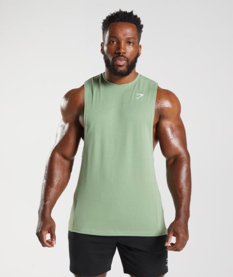 Camiseta Tirantes Gymshark React Drop Arm Hombre Verde Menta | ES6459-LQ