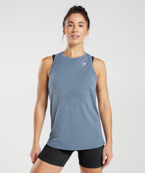 Camiseta Tirantes Gymshark Vital Seamless 2.0 Light Mujer Azules | ES1549-WF