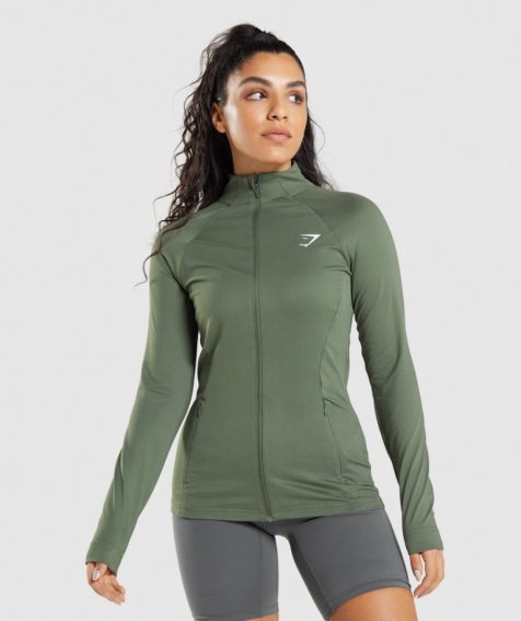 Chaquetas Gymshark Entrenamiento Mujer Verde Oliva | ES6183-VE