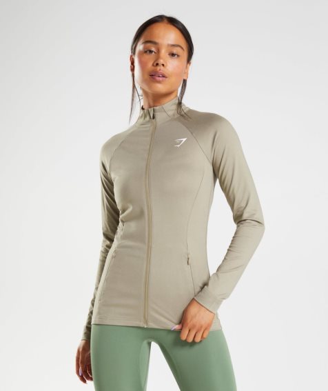 Chaquetas Gymshark Entrenamiento Zip Up Mujer Gris | ES0145-EH