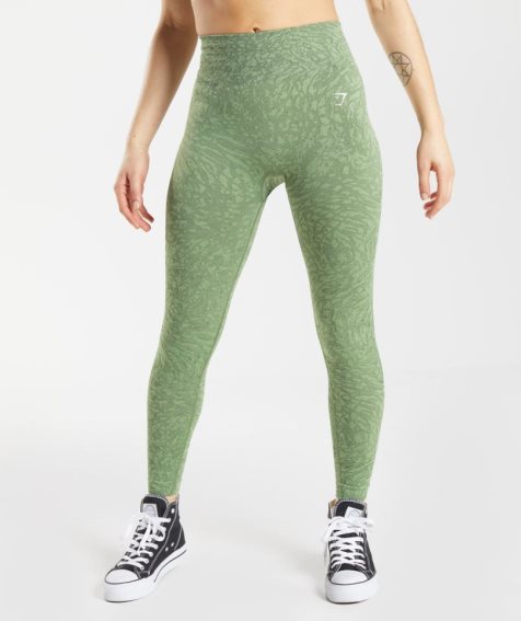 Leggins Gymshark Adapt Animal Seamless Mujer Verde | ES4719-BE