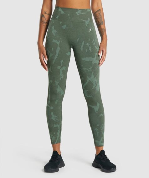 Leggins Gymshark Adapt Camo Seamless Mujer Verde | ES6354-HB