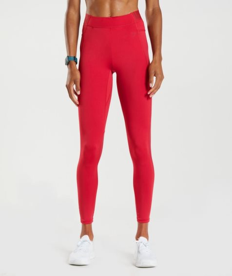 Leggins Gymshark Entrenamiento Brandmark Mujer Rojas | ES6931-JO