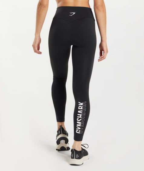 Leggins Gymshark Fraction Mujer Negras Blancas | ES0367-CB