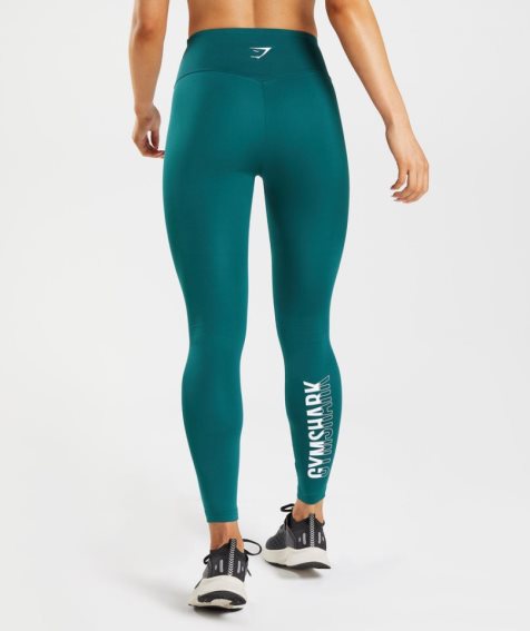 Leggins Gymshark Fraction Mujer Turquesa | ES4021-BU