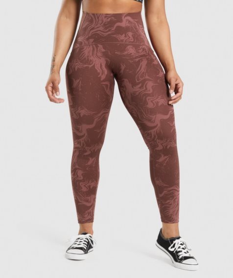 Leggins Gymshark GS Power High Rise Mujer Marrones | ES1967-MB