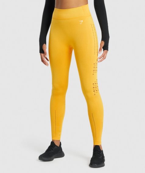 Leggins Gymshark Glow Seamless Mujer Amarillo | ES6079-AW