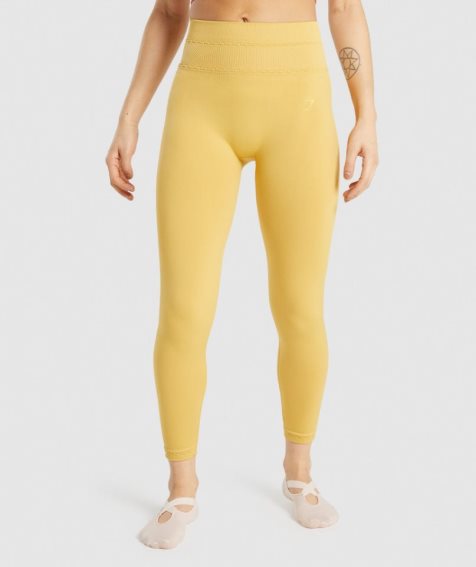 Leggins Gymshark Studio Mujer Amarillo | ES2019-TY