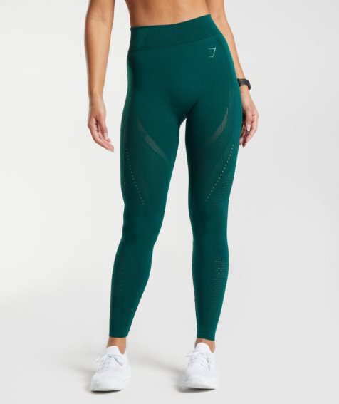 Leggins Gymshark Warp Knit Mujer Verde | ES1639-LJ