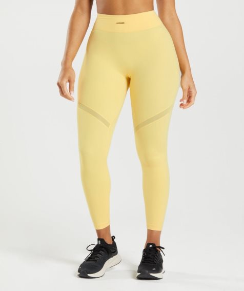 Leggins Gymshark Whitney Mesh Mujer Amarillo | ES8243-UF