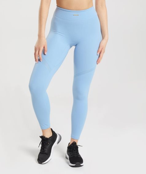 Leggins Gymshark Whitney Mesh Mujer Azules Claro | ES5831-ZY