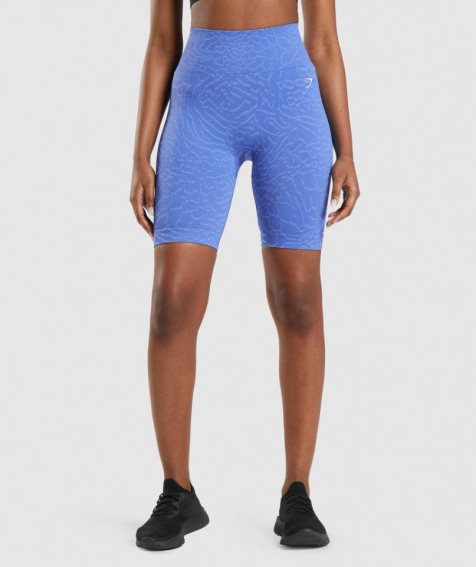 Pantalones Cortos Gymshark Adapt Animal Seamless Cycling Mujer Azules | ES9146-UY