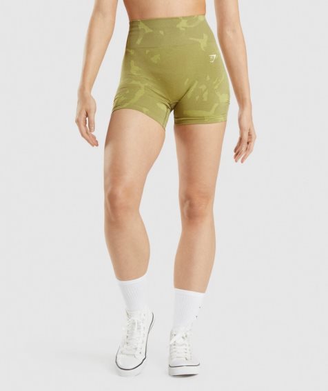 Pantalones Cortos Gymshark Adapt Camo Seamless Mujer Verde Oliva | ES3954-VW