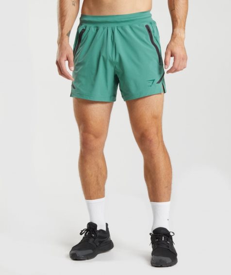 Pantalones Cortos Gymshark Apex 5" Perform Hombre Verde | ES1038-RP