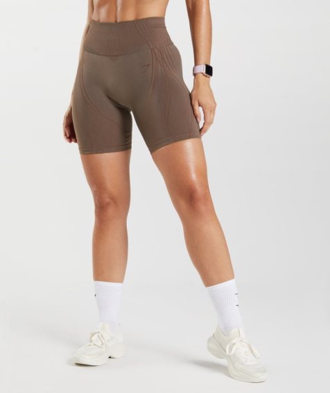 Pantalones Cortos Gymshark Apex Seamless Mujer Marrones Oscuro | ES6518-FO