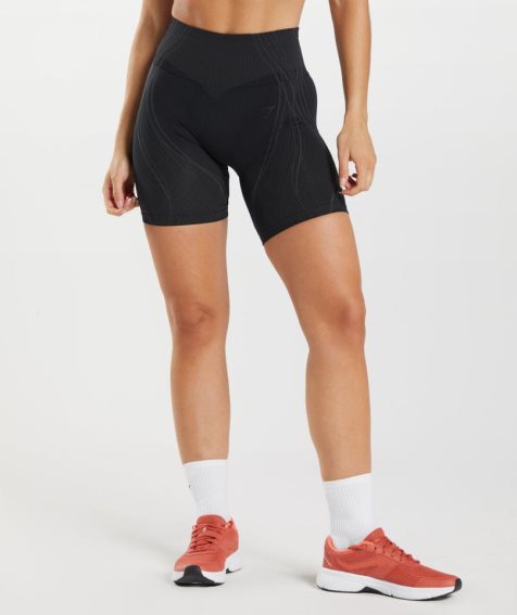 Pantalones Cortos Gymshark Apex Seamless Mujer Negras | ES8392-QS