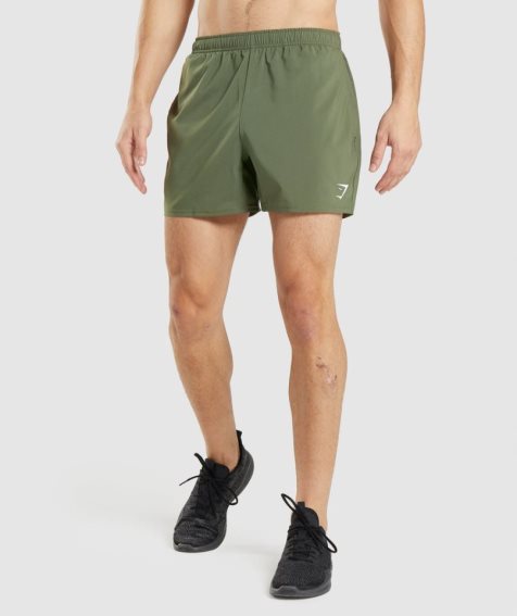 Pantalones Cortos Gymshark Arrival 5" Hombre Verde Oliva | ES4861-PD