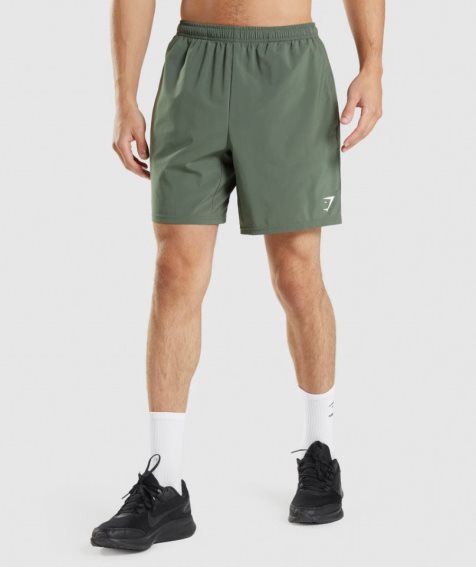 Pantalones Cortos Gymshark Arrival 7" Hombre Verde | ES1856-FN