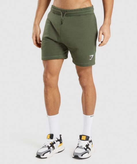 Pantalones Cortos Gymshark Crest Hombre Verde Oliva | ES4309-OB