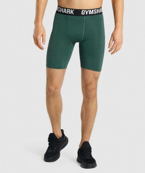 Pantalones Cortos Gymshark Element Baselayer Hombre Verde Oscuro | ES4935-XK