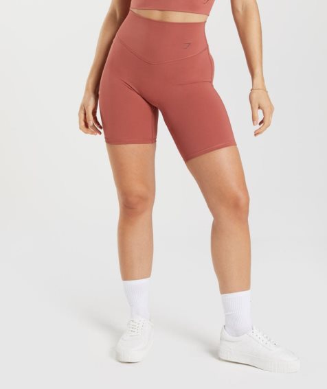 Pantalones Cortos Gymshark Elevate Cycling Mujer Marrones | ES9742-ED