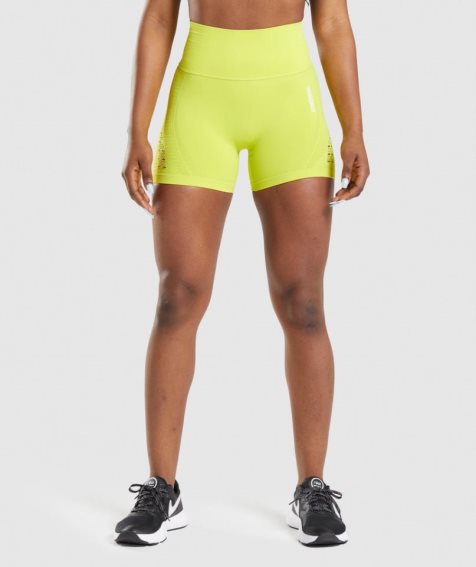 Pantalones Cortos Gymshark Energy Seamless Mujer Amarillo | ES3274-DN