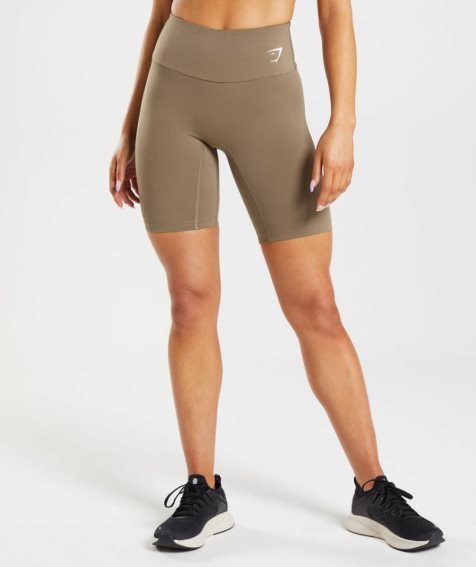 Pantalones Cortos Gymshark Entrenamiento Cycling Mujer Marrones | ES4517-RN