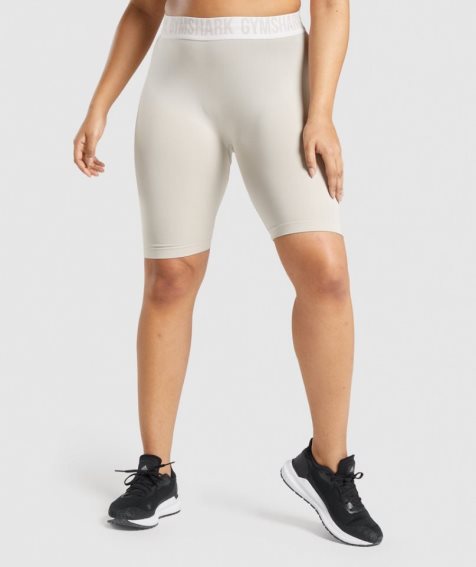 Pantalones Cortos Gymshark Fit Seamless Cycling Mujer Gris Claro | ES9236-ZS