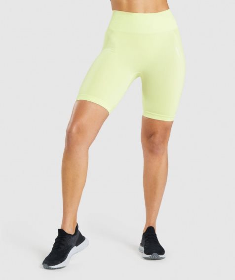 Pantalones Cortos Gymshark Flex Cycling Mujer Amarillo | ES6743-ZE