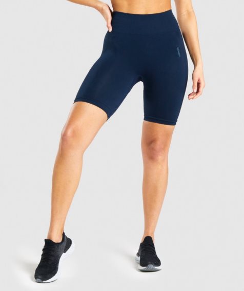 Pantalones Cortos Gymshark Flex Cycling Mujer Azul Marino | ES6780-RO