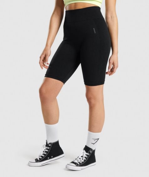 Pantalones Cortos Gymshark Flex Cycling Mujer Negras | ES7312-XZ