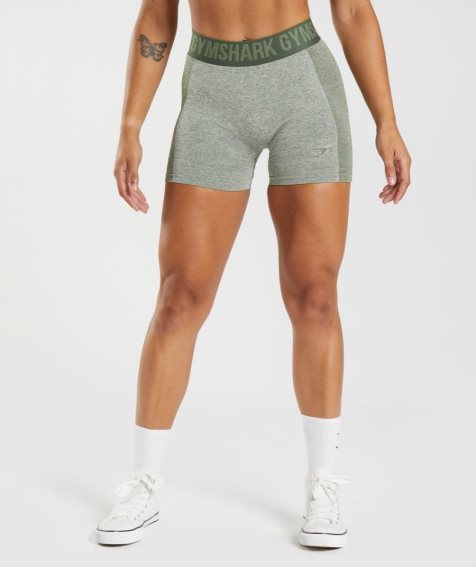 Pantalones Cortos Gymshark Flex Mujer Gris Verde Oliva | ES1087-JO