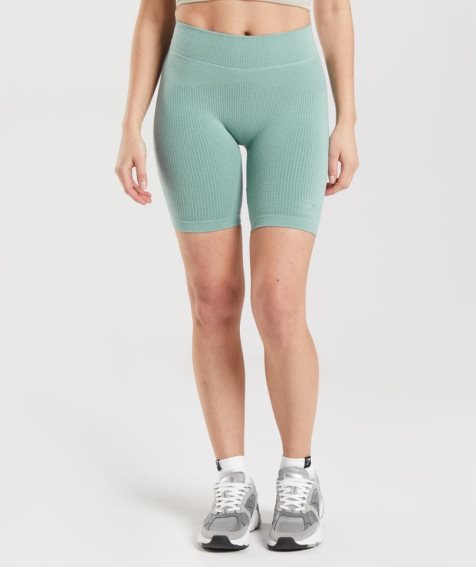 Pantalones Cortos Gymshark Pause Seamless Cycling Mujer Verde Claro | ES4678-SL