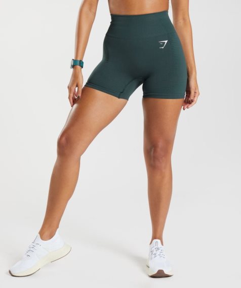 Pantalones Cortos Gymshark Vital Seamless 2.0 Mujer Verde Oscuro | ES8201-TN