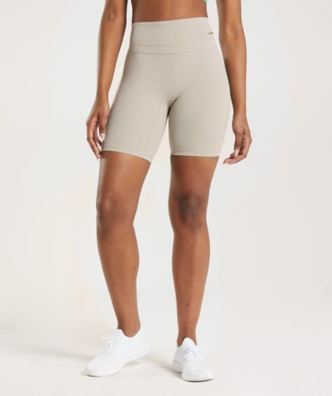 Pantalones Cortos Gymshark Whitney Cycling Mujer Beige | ES4271-JI