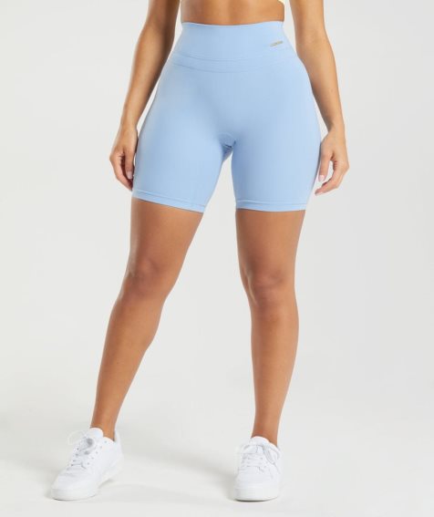 Pantalones Cortos Gymshark Whitney Cycling Mujer Azules Claro | ES5032-KN