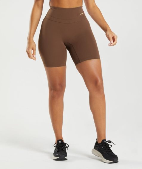 Pantalones Cortos Gymshark Whitney Cycling Mujer Marrones Oscuro | ES9413-YG