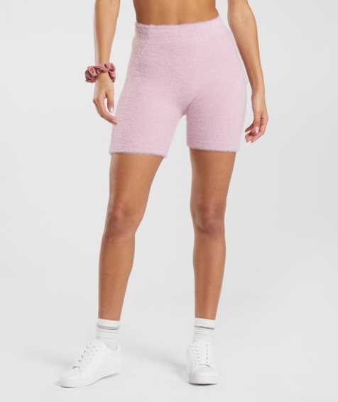 Pantalones Cortos Gymshark Whitney Eyelash Knit Mujer Rosas | ES3015-VY