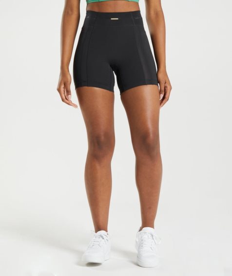 Pantalones Cortos Gymshark Whitney Mesh Mujer Negras | ES6741-EG